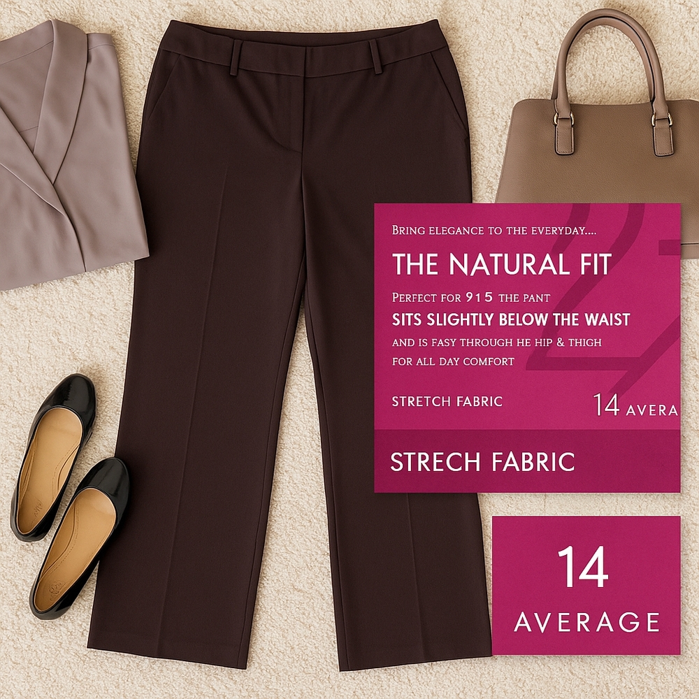 Classic Straight-Leg Dress Pants in Dark Brown -